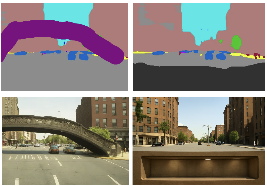Segmented street view image showing potential changes